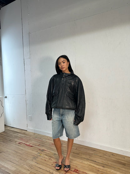 Leather Bomber Jacket