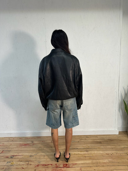 Leather Bomber Jacket