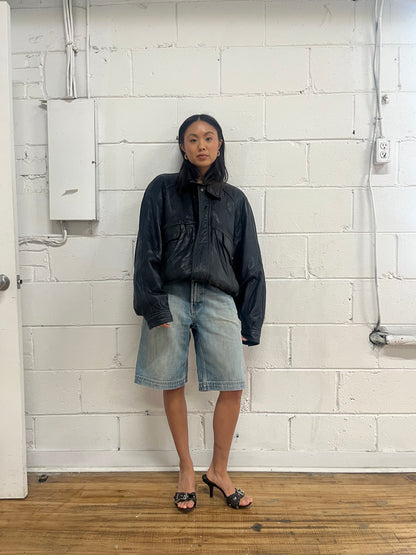 Leather Bomber Jacket