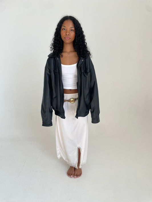 Leather Bomber Jacket