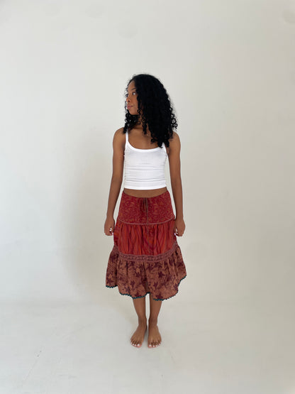 Silk Midi Skirt