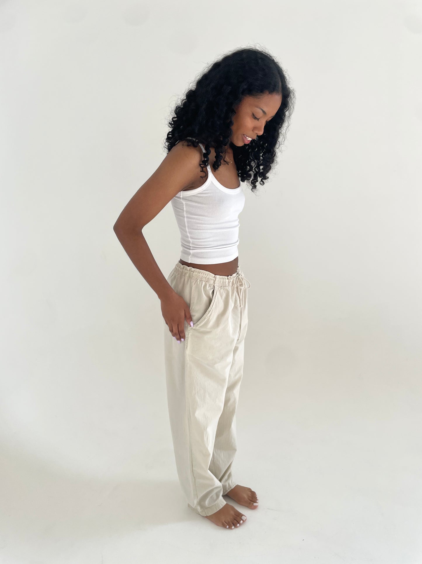 Cotton Drawstring Pants