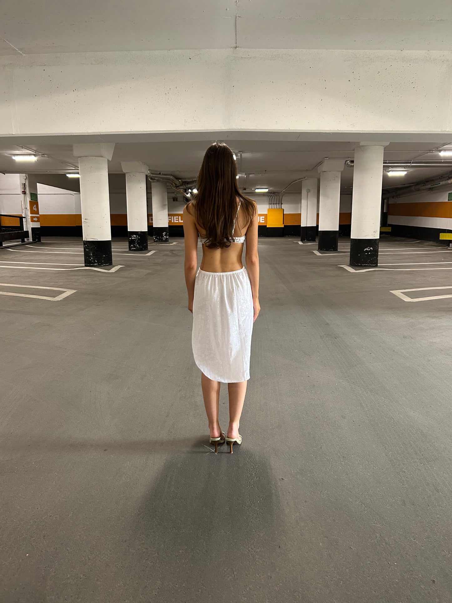 White Floral Slip Skirt