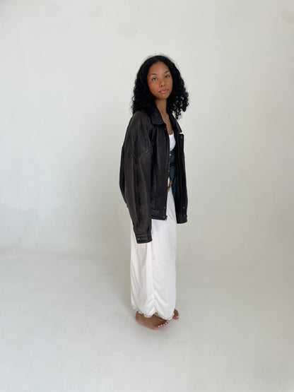 Leather Bomber Jacket