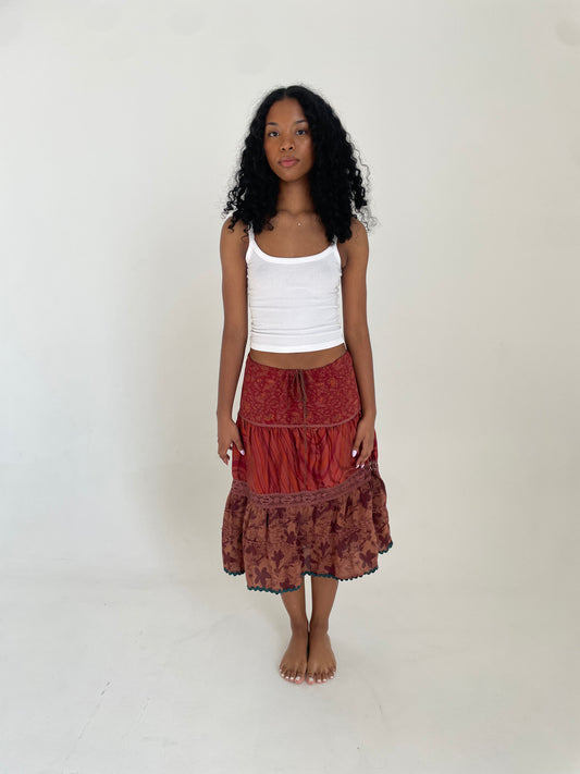 Silk Midi Skirt
