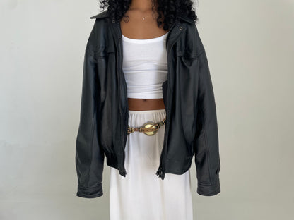 Leather Bomber Jacket