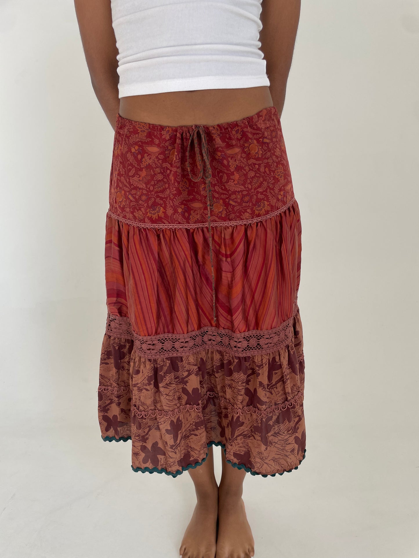 Silk Midi Skirt