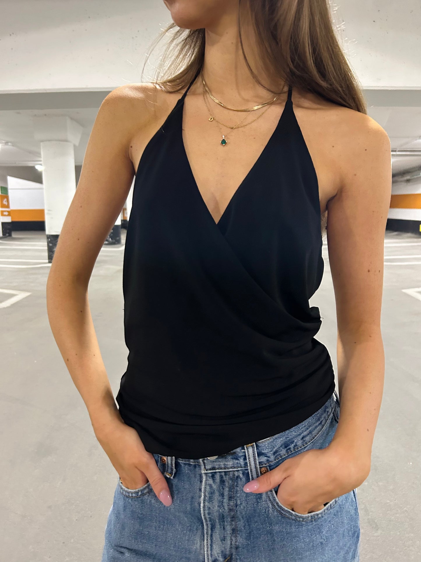 Open Back Halter Tank